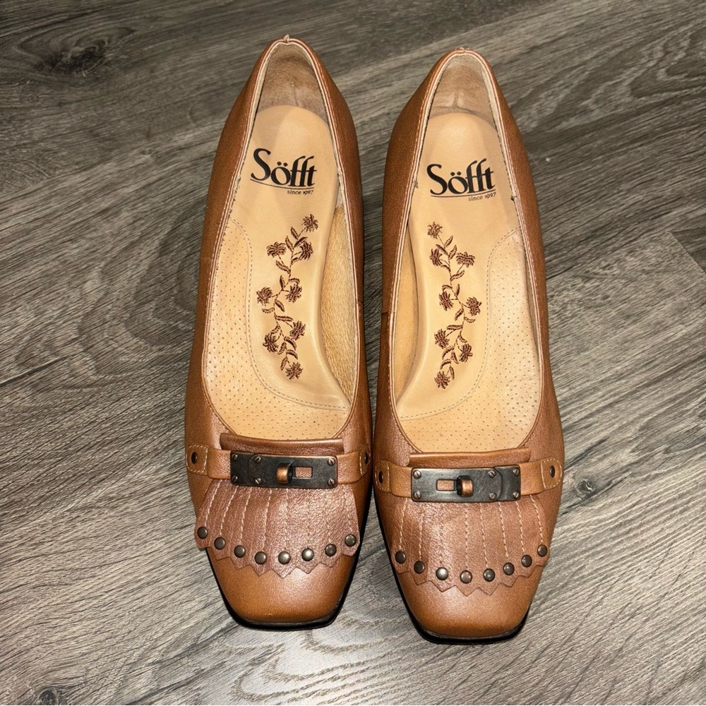 Sofft Van Gogh Heel in Brown Copper Size 7W Leather Upper